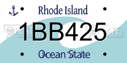 1BB425 Rhode Island License Plate