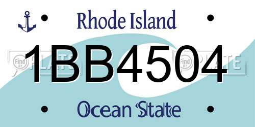 1BB4504 Rhode Island License Plate