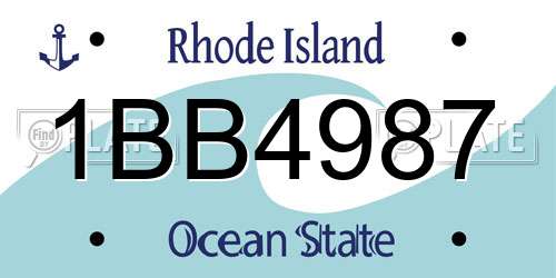 1BB4987 Rhode Island License Plate