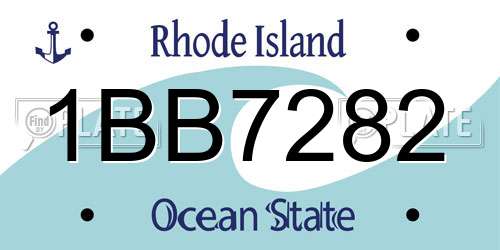 1BB7282 Rhode Island License Plate