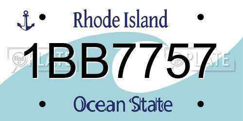 1BB7757 Rhode Island License Plate