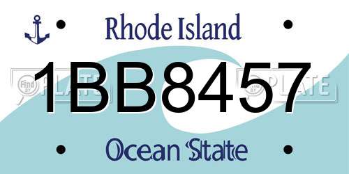 1BB8457 Rhode Island License Plate