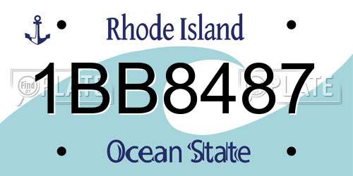 1BB8487 Rhode Island License Plate