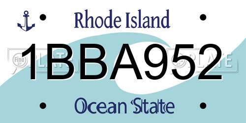 1BBA952 Rhode Island License Plate
