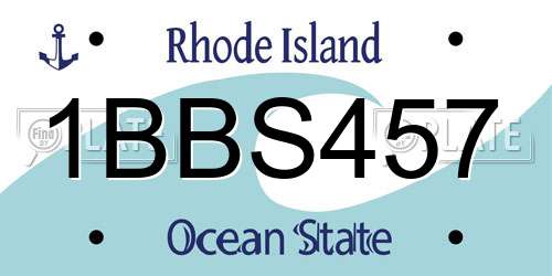1BBS457 Rhode Island License Plate