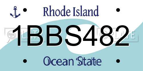 1BBS482 Rhode Island License Plate