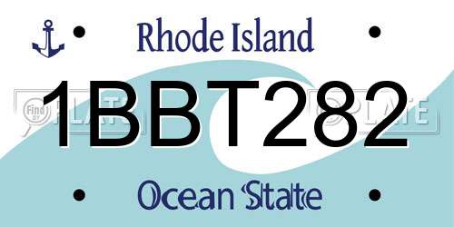 1BBT282 Rhode Island License Plate
