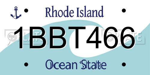 1BBT466 Rhode Island License Plate