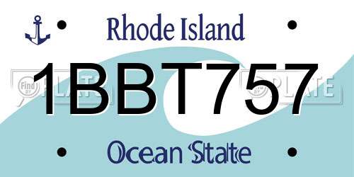 1BBT757 Rhode Island License Plate