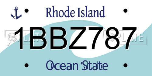 1BBZ787 Rhode Island License Plate