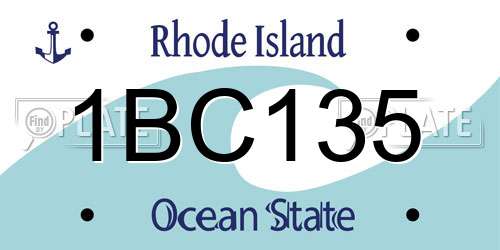 1BC135 Rhode Island License Plate