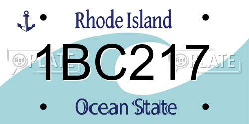 1BC217 Rhode Island License Plate