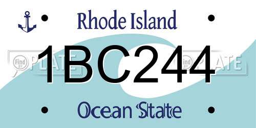 1BC244 Rhode Island License Plate