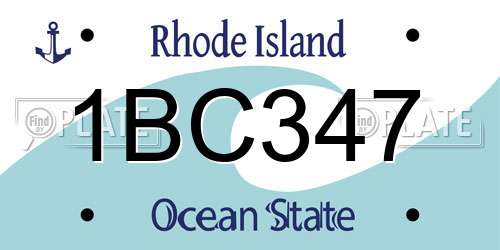 1BC347 Rhode Island License Plate