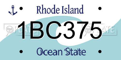 1BC375 Rhode Island License Plate