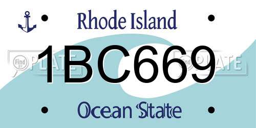 1BC669 Rhode Island License Plate