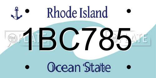 1BC785 Rhode Island License Plate