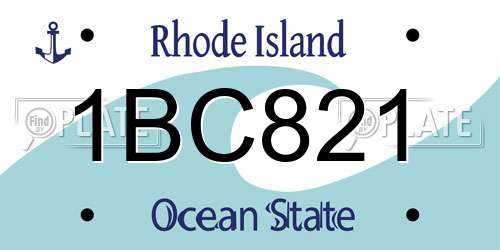 1BC821 Rhode Island License Plate