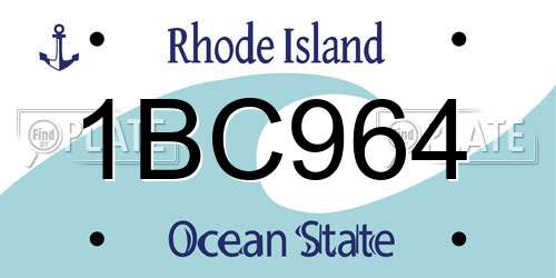 1BC964 Rhode Island License Plate