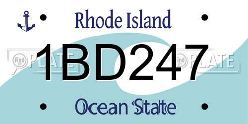 1BD247 Rhode Island License Plate
