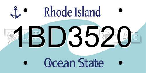 1BD3520 Rhode Island License Plate