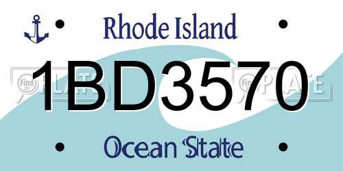 1BD3570 Rhode Island License Plate
