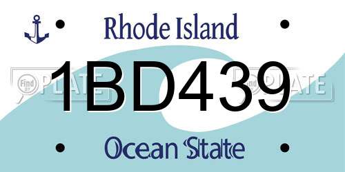 1BD439 Rhode Island License Plate