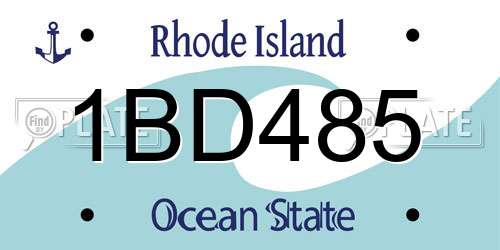 1BD485 Rhode Island License Plate