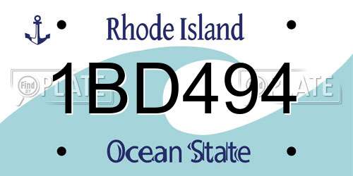 1BD494 Rhode Island License Plate