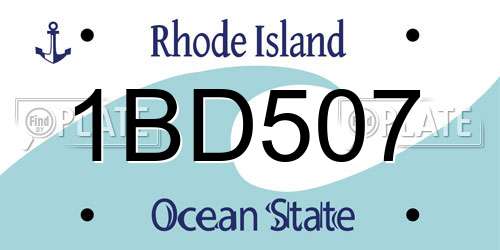 1BD507 Rhode Island License Plate