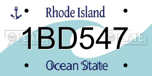 1BD547 Rhode Island License Plate