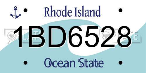1BD6528 Rhode Island License Plate