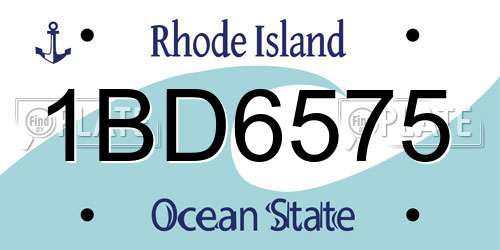 1BD6575 Rhode Island License Plate