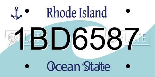 1BD6587 Rhode Island License Plate