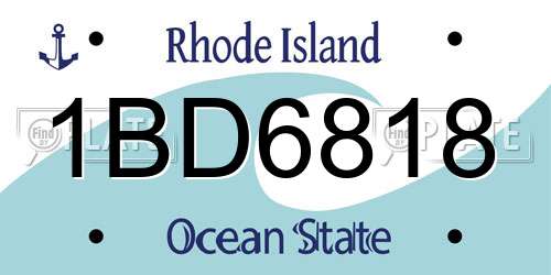 1BD6818 Rhode Island License Plate