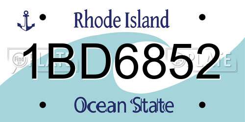 1BD6852 Rhode Island License Plate
