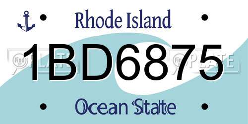 1BD6875 Rhode Island License Plate