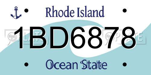 1BD6878 Rhode Island License Plate