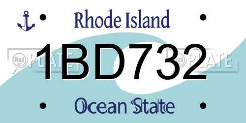 1BD732 Rhode Island License Plate