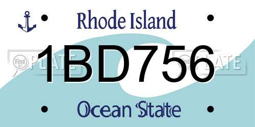 1BD756 Rhode Island License Plate