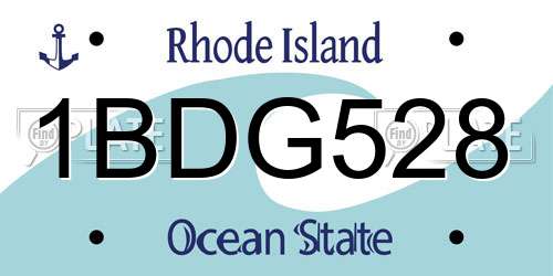 1BDG528 Rhode Island License Plate