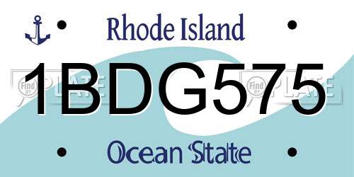 1BDG575 Rhode Island License Plate