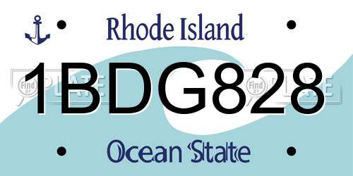1BDG828 Rhode Island License Plate
