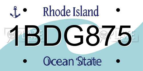 1BDG875 Rhode Island License Plate