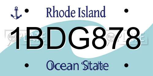 1BDG878 Rhode Island License Plate