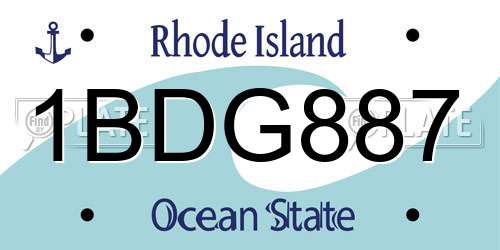 1BDG887 Rhode Island License Plate