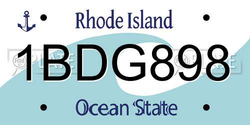 1BDG898 Rhode Island License Plate