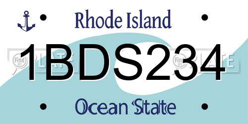 1BDS234 Rhode Island License Plate