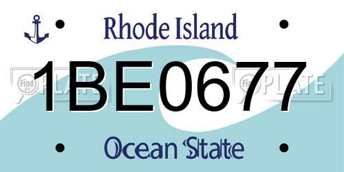1BE0677 Rhode Island License Plate