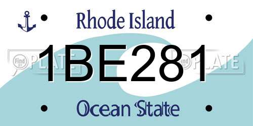 1BE281 Rhode Island License Plate